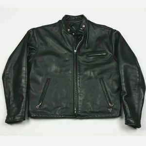 Schott 141 Black Leather Motorcycle Jacket 46